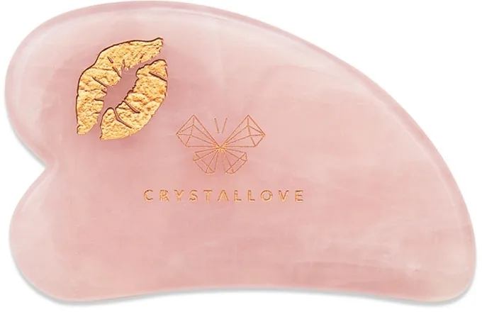 Набор Crystallove Selflove Rose Quartz Gua Sha скребок гуаша и массажный камень из розового кварца