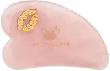 Набор Crystallove Selflove Rose Quartz Gua Sha скребок гуаша и массажный камень из розового кварца — фото 1