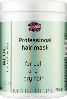 Ronney Professional Ronney Professional Holo Shine Star Aloe Mask - Маска для волос Ronney Holo Shine Star увлажняющая, керамиды, липиды молока, фитосфингозин, для сухих волос, 1000 мл