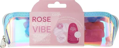Набор Glov Rose Quartz Vibe 3 многоразовых диска бамбуковая рукавица для тела и косметичка