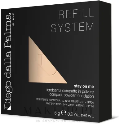 Пудра компактная тональная Diego Dalla Palma Stay On Me Compact Powder Foundation SPF20 стойкая, водостойкая, 6 г