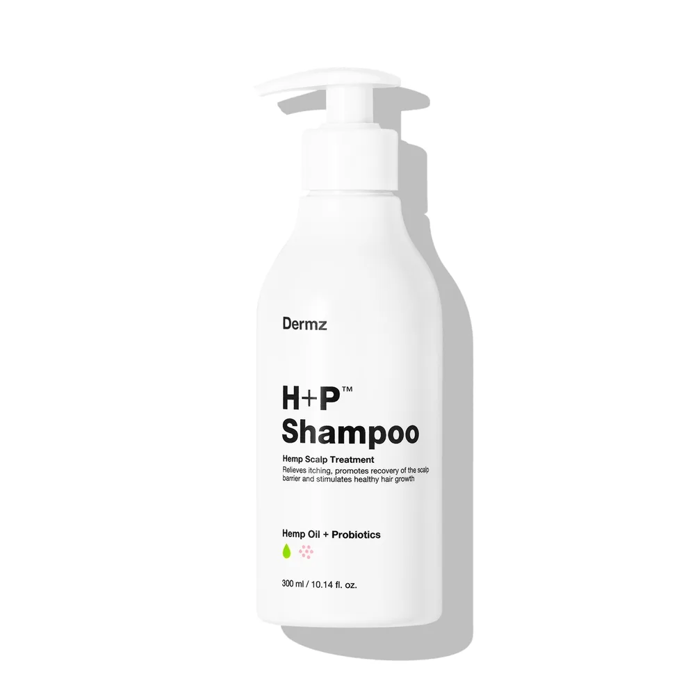 Шампунь Dermz H+P с маслом конопли, CBD и салициловой кислотой для сухой кожи головы, 300 мл, ЕС