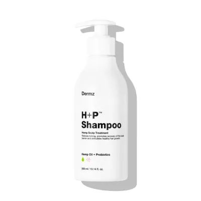 Шампунь Dermz H+P с маслом конопли, CBD и салициловой кислотой для сухой кожи головы, 300 мл, ЕС