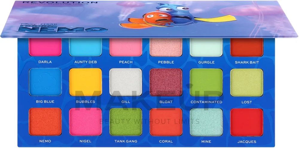 Палетка теней для век Makeup Revolution Finding Nemo-Inspired Shadow Palette 18 оттенков