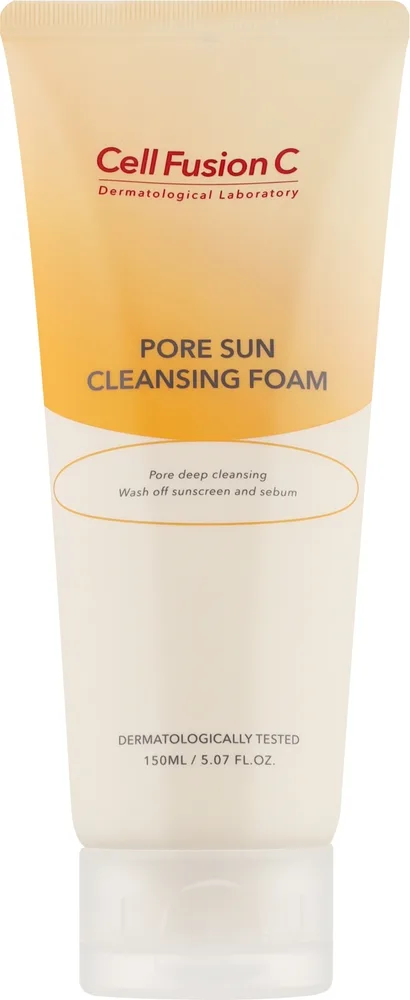 Cell Fusion C Pore Sun очищающая пенка с LHA салициловой кислотой маслами тамону и миндаля 150 мл