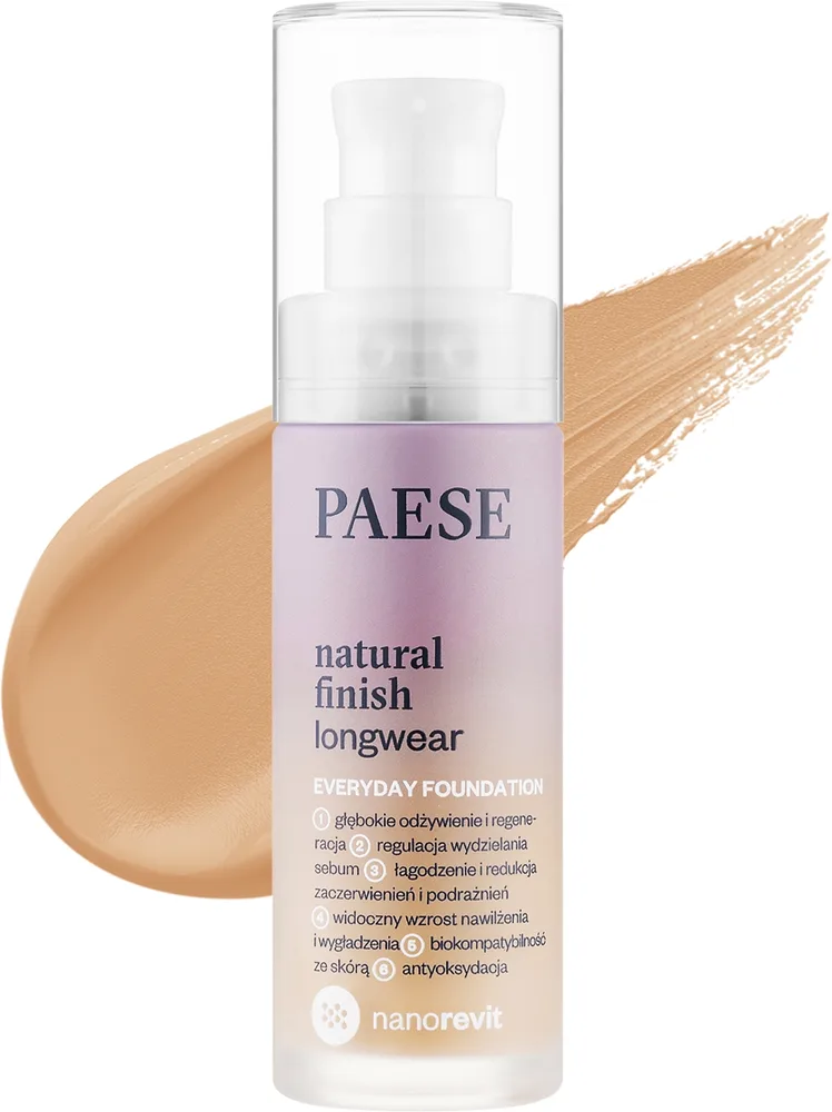Тональный крем Paese Natural Finish Longwear Everyday Foundation натуральный стойкий, 30 мл, оттенок 06 - Honey