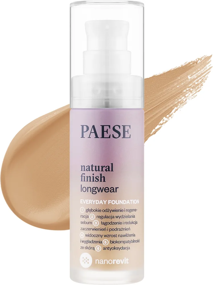 Тональный крем Paese Natural Finish Longwear Everyday Foundation натуральный стойкий, 30 мл, оттенок 04 - Warm Beige