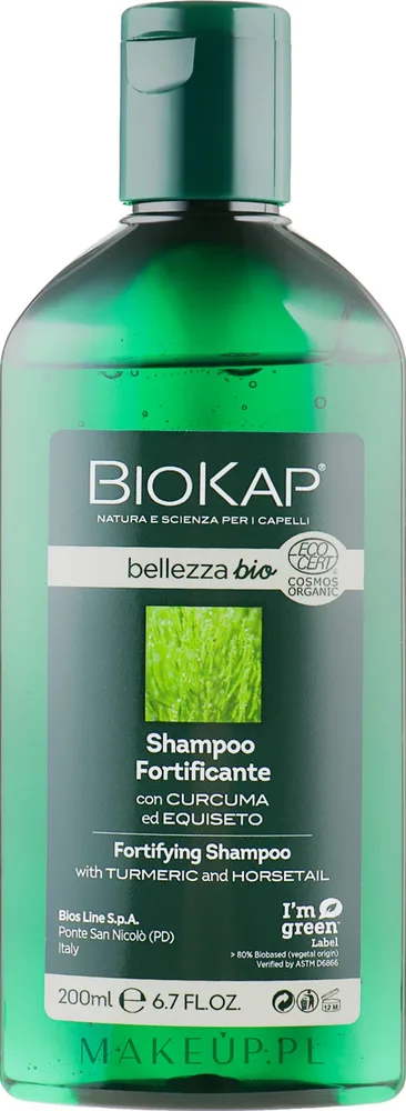 Шампунь BiosLine BioKap укрепляющий с куркумой и хвощом полевым для всех типов волос, 200 мл, Италия