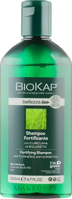Шампунь BiosLine BioKap укрепляющий с куркумой и хвощом полевым для всех типов волос, 200 мл, Италия