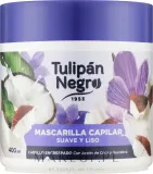 Маска для пушащихся волос Tulipan Negro Soft & Smooth мицеллярная, кокосовое масло, кератин, креатин, 400 мл — фото 1