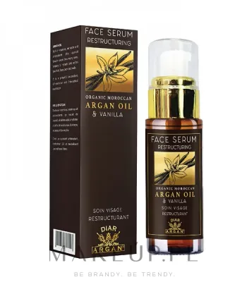Сыворотка для лица Diar Argan с аргановым маслом и ванилью ревитализирующая питательная 30 мл