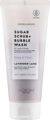 Voesh Voesh Sugar Scrub+Bubble Wash Lavender Land - Сахарный скраб 2 в 1 для кожи головы и тела Lavender Land с лавандой 210 г