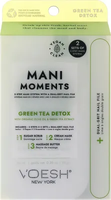 Набор для рук и ногтей Voesh Green Tea скраб маска и масло с зеленым чаем и оливой и пилка 2x10 г