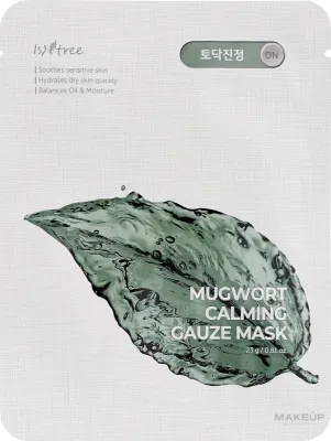 Успокаивающая тканевая маска для лица с полынью Isntree Mugwort Calming Gauze Mask