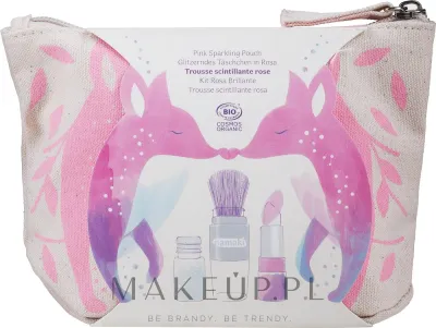 Набор детской косметики Namaki Pink Sparkling Pouch бальзам для губ 3.5 г мерцающая пудра 4 г кисть и косметичка