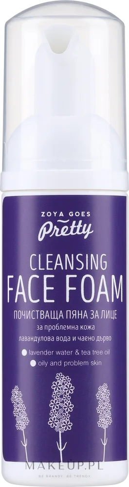 Zoya Goes очищающая пенка Лаванда и чайное дерево с алоэ и молочной кислотой AHA веган 150 мл
