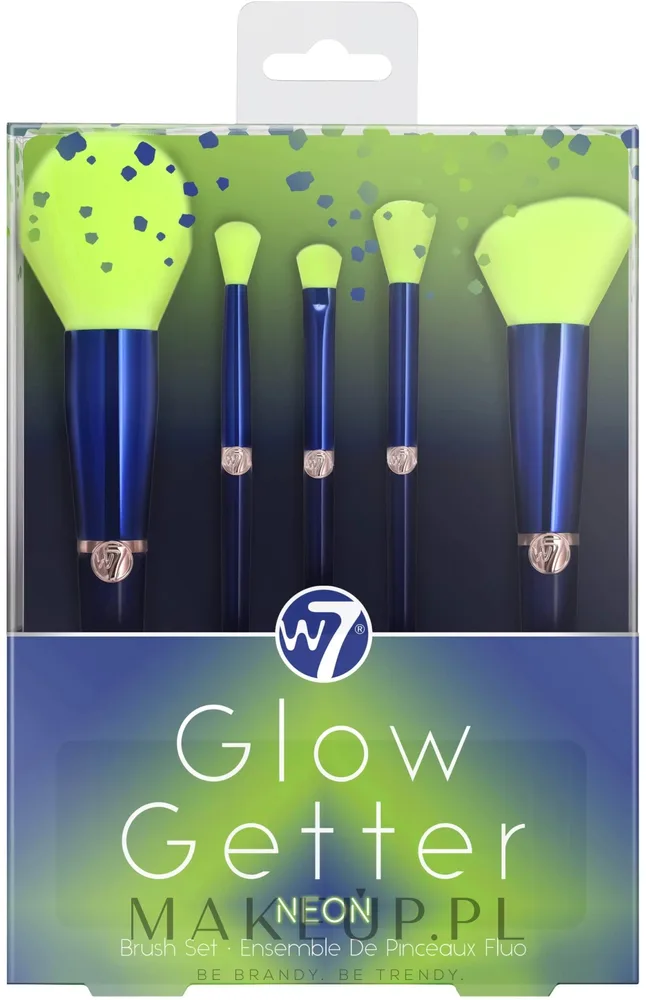 Набор кистей для макияжа W7 Glow Getter Neon Makeup Brush Set 5 шт. неоновый