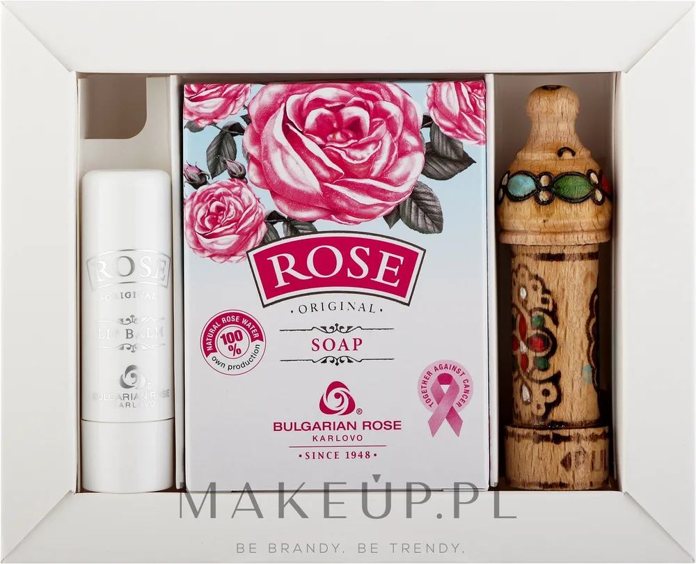 Набор Bulgarian Rose мыло бальзам для губ с розой и розовая эссенция 100 г+4.5 г+2 мл