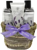 Набор Aurora Lavender Fields гель для душа 180 мл шампунь 180 мл и лосьон для тела 60 мл в корзинке — фото 1