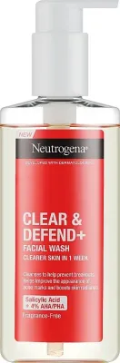 Гель для умывания Neutrogena Clear & Defend+ Facial Wash с гликолевой и салициловой кислотой 200 мл