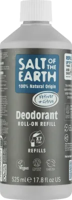 Натуральный минеральный дезодорант-ролик Salt of the Earth ветивер и цитрус (сменный блок)