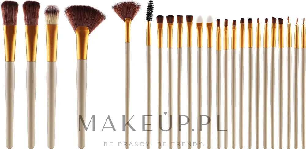Набор кистей для макияжа Lewer Gold Brushes 24 шт. с чехлом