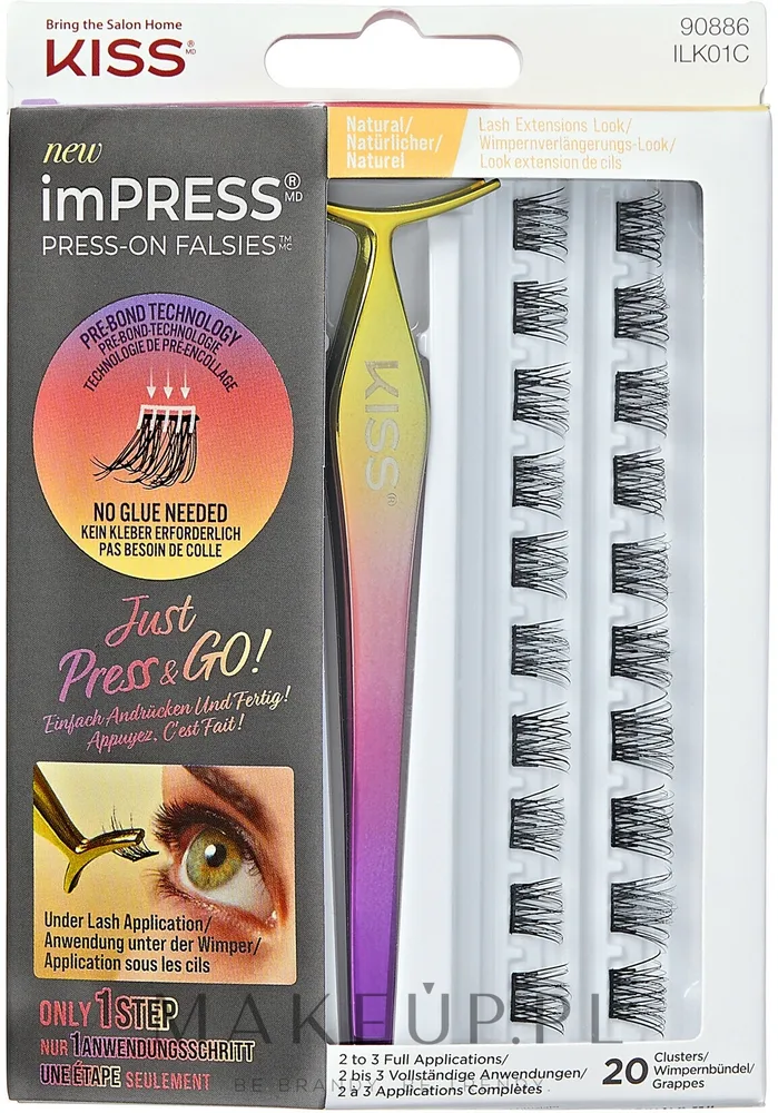 Набор накладных ресниц Kiss imPRESS Press on Falsies с пинцетом без клея