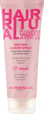 Dermacol Hair Ritual шампунь для рыжих волос с кофеином и экстрактом граната, поддержание оттенка окрашенных волос, 250 мл