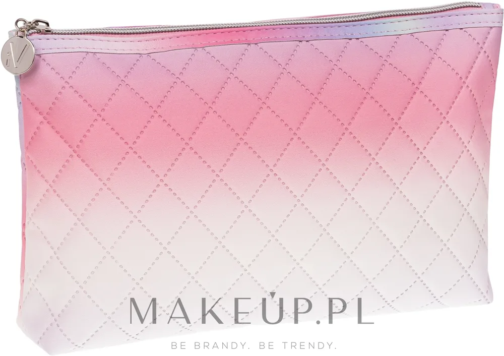 Косметичка Inter-Vion Pastel Ombre стеганая розово-белая 26,5х19х7,5 см