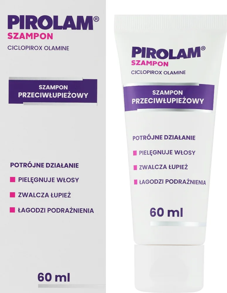 Шампунь Polpharma Pirolam против перхоти с климбазолом и циклопироксом, 60/150 мл, Польша