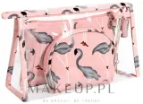 Косметичка Ecarla Flamingo 3 в 1 женская розовая набор из трех футляров — фото 1