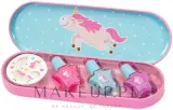 Набор детский Martinelia Unicorn Sweet Dreams 3 лака для ногтей и наклейки в металлическом футляре — фото 1