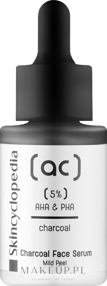 Сыворотка для лица Skincyclopedia Charcoal с 5% AHA + PHA углём и ниацинамидом 30 мл