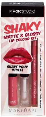 Набор для губ Magic Studio Shaky Matte & Glossy карандаш 1.2 г матовая жидкая помада 4.5 мл и блеск 4.5 мл
