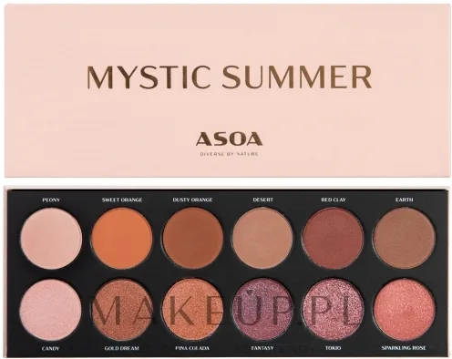 Asoa Mystic Summer палетка теней для век 12 оттенков 12.3 г, матовые и с шиммером, набор для макияжа глаз
