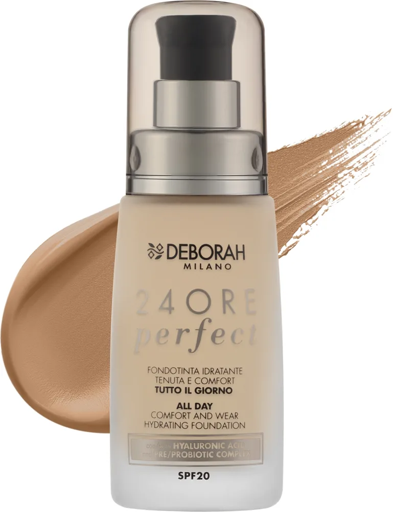 Тональный крем Deborah 24Ore Perfect SPF 20 стойкий матирующий, 30 мл, оттенок 3.2 - Hazelnut