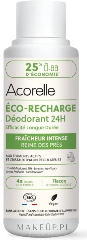 Дезодорант шариковый Acorelle Deodorant Roll On 24H Fraicheur Intense Eco-refill сменный блок, цитрусовый аромат, 100 мл