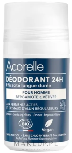 Дезодорант шариковый Acorelle Deodorant Roll On 24H Pour Homme For Men мужской, свежий лёгкий аромат, 50 мл
