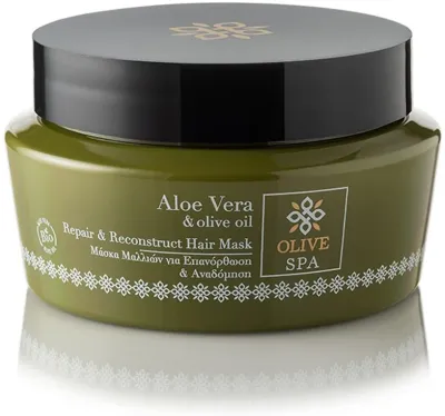 Olive Spa Aloe Vera маска для волос восстанавливающая, увлажняющая маска с алоэ, аргановое и оливковое масла, растительный кератин 250 мл
