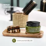 Olive Spa Aloe Vera маска для волос восстанавливающая, увлажняющая маска с алоэ, аргановое и оливковое масла, растительный кератин 250 мл — фото 4
