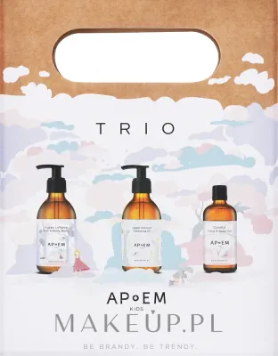Детский набор APoEM Kids гель для мытья очищающее масло и масло для лица и тела с рисом и шиповником 3x60 мл