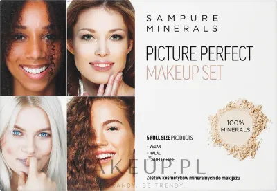 Sampure Minerals Picture Perfect Makeup Set Pale набор для макияжа минеральный кисть кабуки кисть для румян рассыпчатая пудра тональная пудра румяна 5 предметов