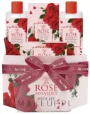 Набор Aurora Rose Bouquet гель для душа 200 мл шампунь 200 мл мыло 100 г и соль для ванны 100 г — фото 1