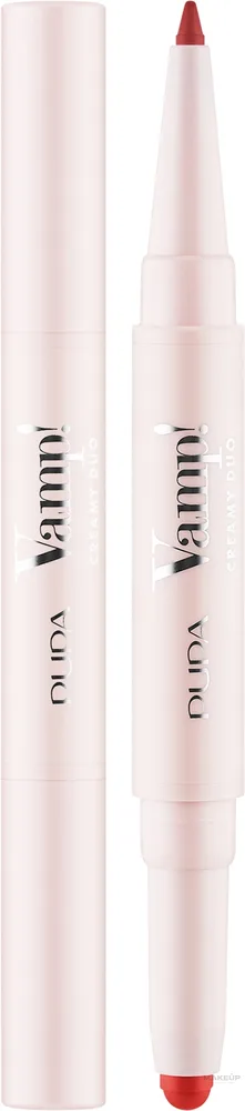 Помада-карандаш для губ Pupa Vamp! Creamy Duo 2 в 1, оттенок 011 - Orange Red