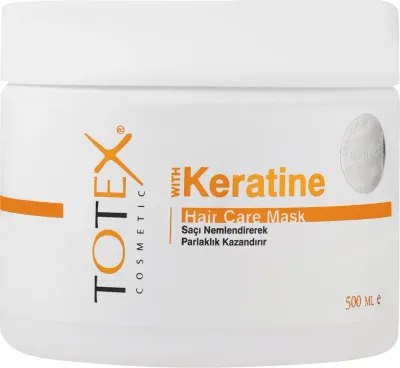 Totex Cosmetic Totex Cosmetic Keratin Hair Care Mask - Маска для волос Totex с кератином, объём и защита, масло ши, гидролизованный кератин, диметиконол, 500 мл