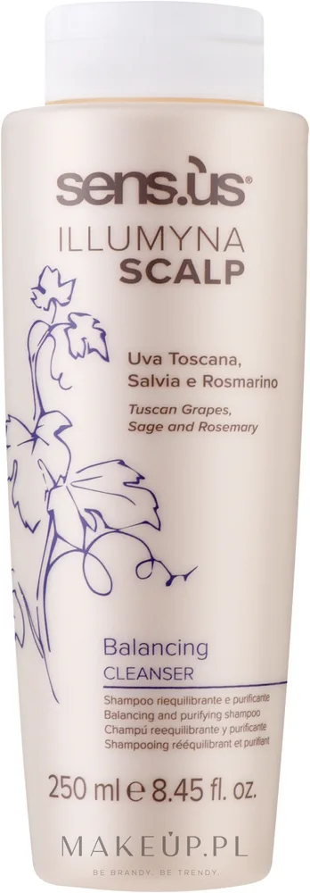 Шампунь Sensus Illumyna Scalp Balancing Cleanser очищающий для жирных волос, биотин, розмарин, 1000 мл