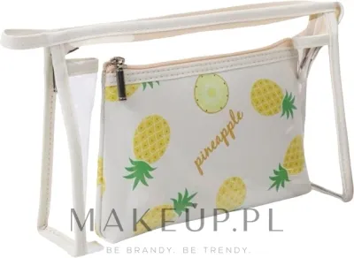 Косметичка Ecarla Ananas 2 в 1 женская раскладная с рисунком ананасов 24х15х6 см