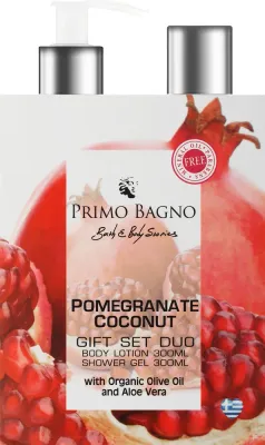 Набор Primo Bagno Pomegranate Coconut лосьон для тела и гель для душа с алоэ и пантенолом 2x300 мл