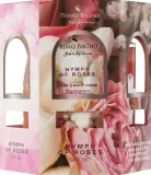 Набор Primo Bagno Nymph Of Roses лосьон гель для душа соль для ванны и мочалка с алоэ и розой 2x100 мл+100 г — фото 1
