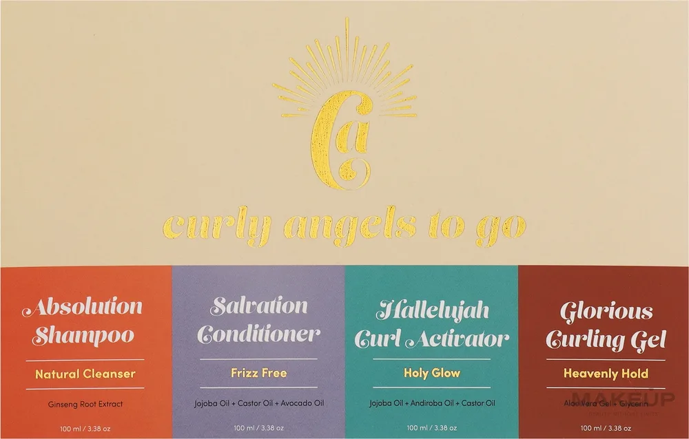 Набор для кудрявых волос Curly Angels To Go шампунь кондиционер активатор и гель с инулином и гиалуроном 4x100 мл